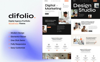 Difolio - Digital Agency Creative Portfolio WordPress Theme