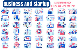 Dynamic Business and Startup Vector Icons Collection