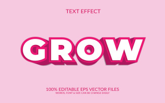 Grow purple vector eps 3d text effect illustration design.