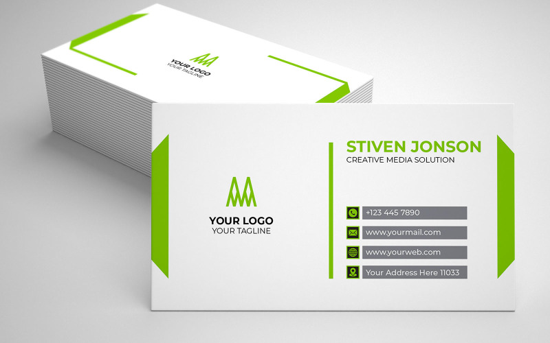 High-Quality and Customizable Business Card Templates Design 002 Corporate Identity