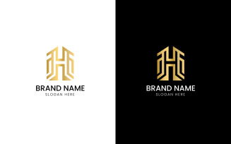 Letter H luxury company logo-08-232