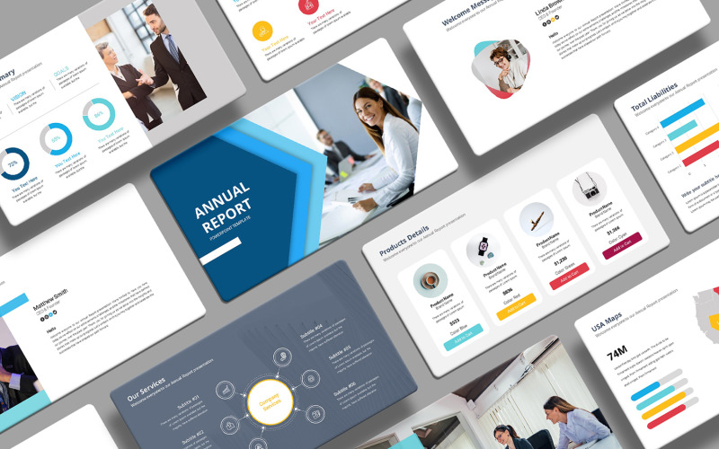 Annual Report PowerPoint - Template PowerPoint Template