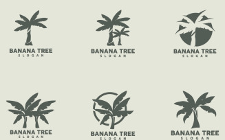 Banana Tree Logo Simple Silhouette Design V1
