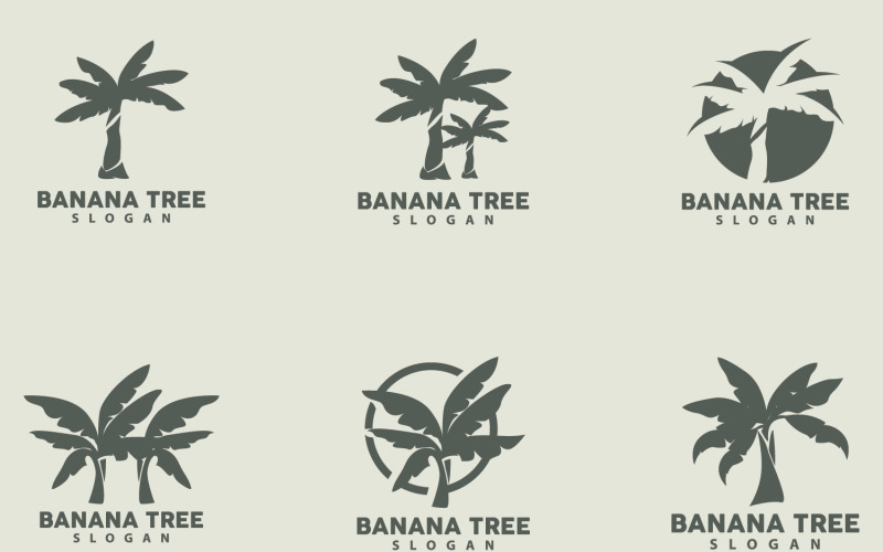 Banana Tree Logo Simple Silhouette Design V1 Logo Template