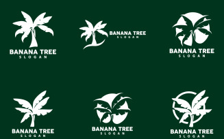 Banana Tree Logo Simple Silhouette Design V2