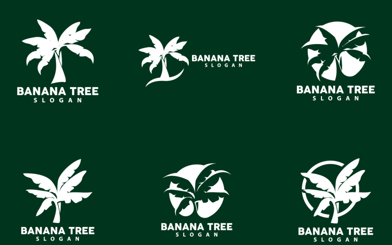 Banana Tree Logo Simple Silhouette Design V2 Logo Template