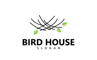 Bird Nest Logo Bird House Shelter V10