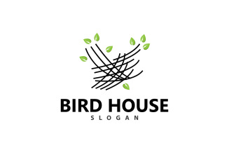 Bird Nest Logo Bird House Shelter V13