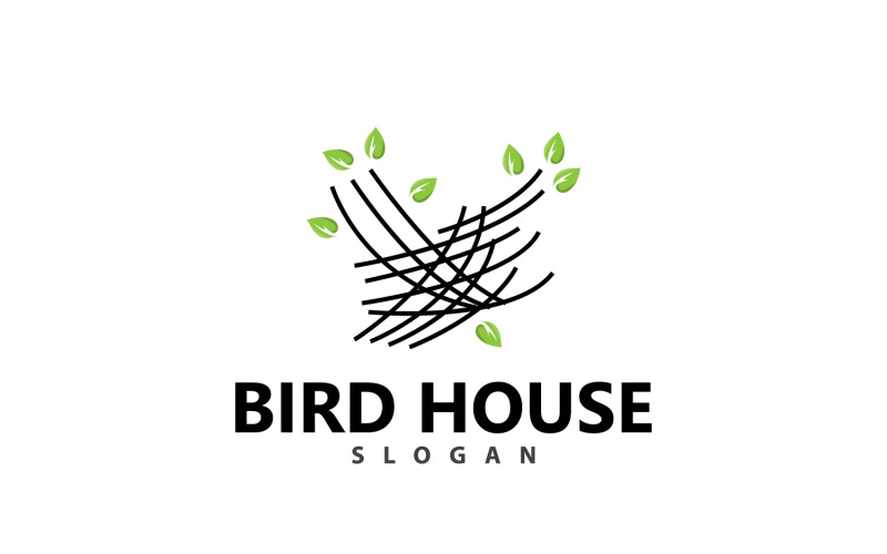 Bird Nest Logo Bird House Shelter V13 Logo Template