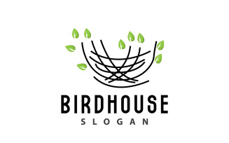 Bird Nest Logo Bird House Shelter V14