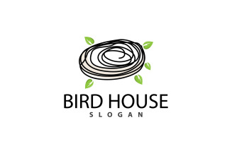 Bird Nest Logo Bird House Shelter V1