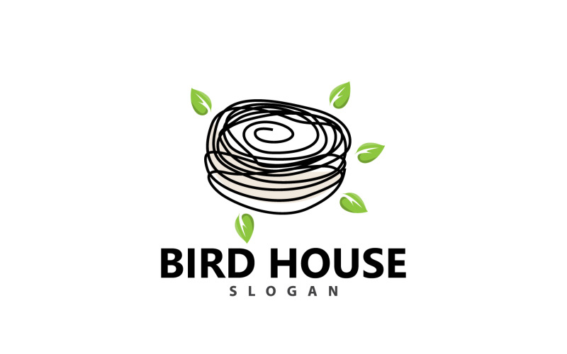 Bird Nest Logo Bird House Shelter V2 Logo Template