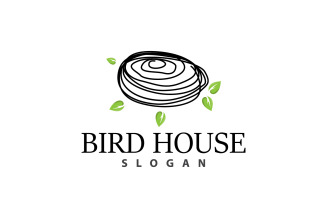 Bird Nest Logo Bird House Shelter V4