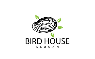 Bird Nest Logo Bird House Shelter V5