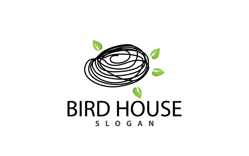 Bird Nest Logo Bird House Shelter V5 Logo Template