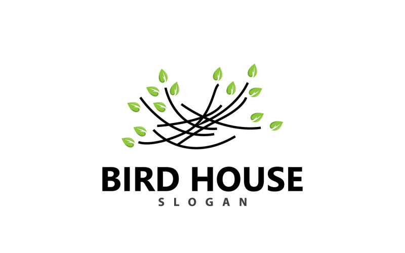 Bird Nest Logo Bird House Shelter V6 Logo Template