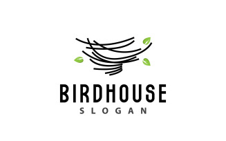 Bird Nest Logo Bird House Shelter V7