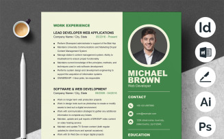 Elegant Resume Template Design Layout