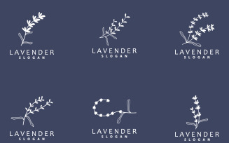 Lavender Logo Simple Elegant Purple Flower Plant V1
