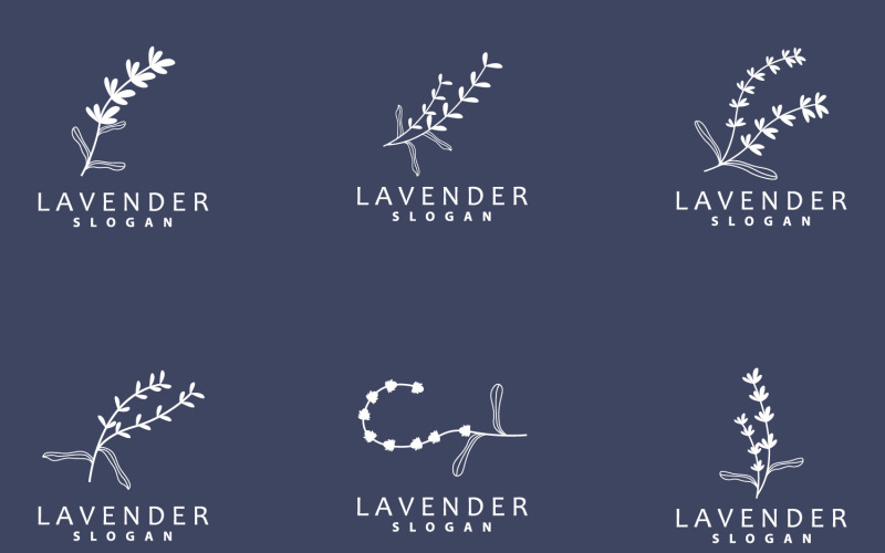 Lavender Logo Simple Elegant Purple Flower Plant V1 Logo Template