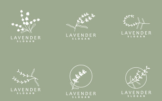 Lavender Logo Simple Elegant Purple Flower Plant V2