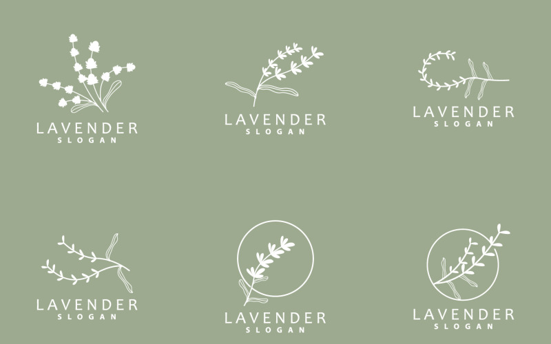 Lavender Logo Simple Elegant Purple Flower Plant V2 Logo Template