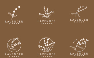 Lavender Logo Simple Elegant Purple Flower Plant V3