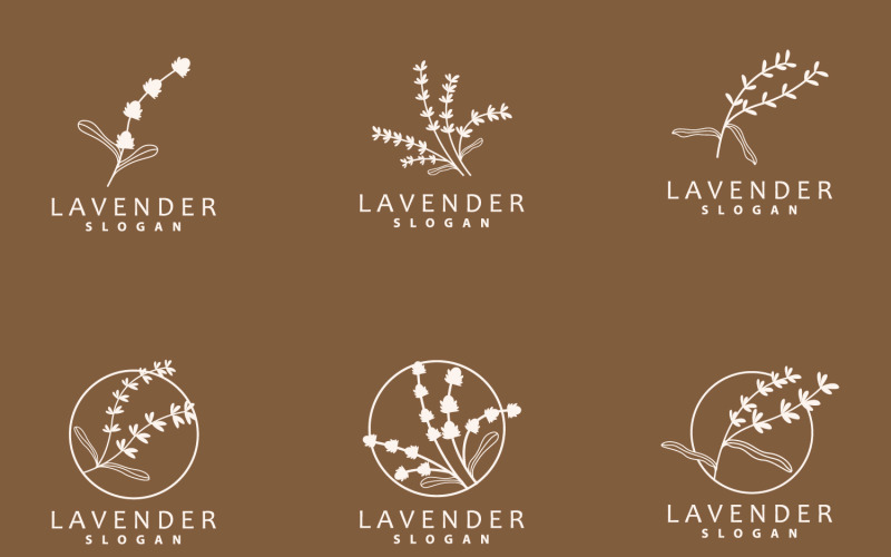 Lavender Logo Simple Elegant Purple Flower Plant V3 Logo Template