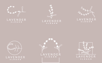 Lavender Logo Simple Elegant Purple Flower Plant V4