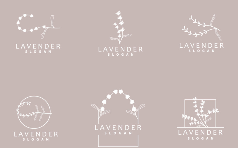 Lavender Logo Simple Elegant Purple Flower Plant V4 Logo Template