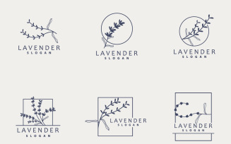 Lavender Logo Simple Elegant Purple Flower Plant V5