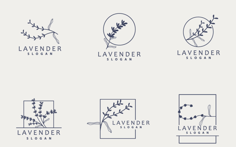 Lavender Logo Simple Elegant Purple Flower Plant V5 Logo Template