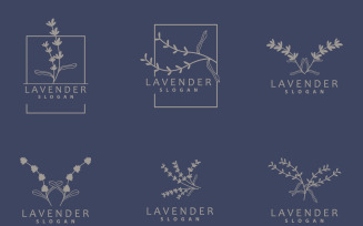 Lavender Logo Simple Elegant Purple Flower Plant V6