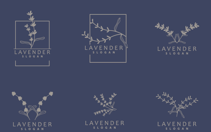 Lavender Logo Simple Elegant Purple Flower Plant V6 Logo Template