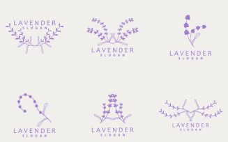 Lavender Logo Simple Elegant Purple Flower Plant V7
