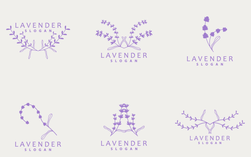 Lavender Logo Simple Elegant Purple Flower Plant V7 Logo Template