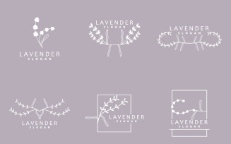 Lavender Logo Simple Elegant Purple Flower Plant V8