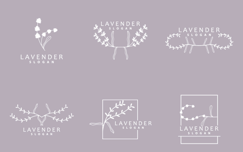 Lavender Logo Simple Elegant Purple Flower Plant V8 Logo Template