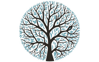 Tree-silhouette-vector-image-with-white-background Illustration