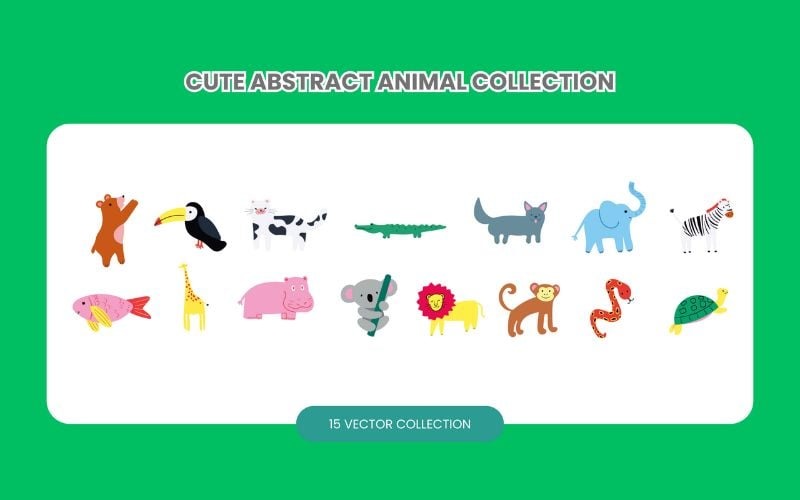 Cute Abstract Animal Collection Vector Graphic