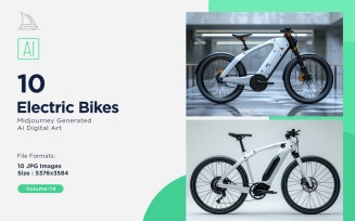 Electric E-Bikes, Bicycle Sleek Minimalist Design Set 14