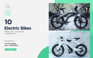 Electric E-Bikes, Bicycle Sleek Minimalist Design Set 17