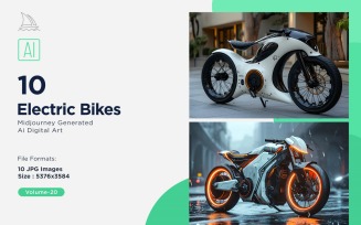 Electric E-Bikes, Bicycle Sleek Minimalist Design Set 20