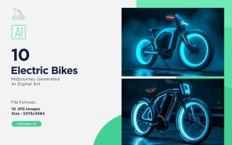 Electric E-Bikes, Bicycle Sleek Minimalist Design Set 21