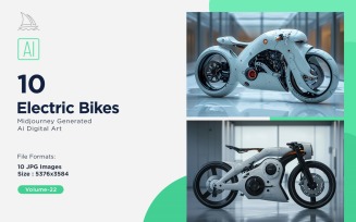 Electric E-Bikes, Bicycle Sleek Minimalist Design Set 22