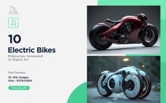 Electric E-Bikes, Bicycle Sleek Minimalist Design Set 25