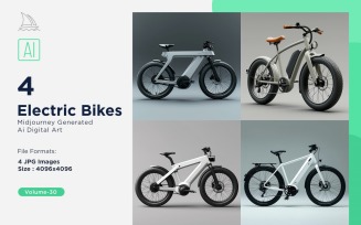 Electric E-Bikes, Bicycle Sleek Minimalist Design Set 30