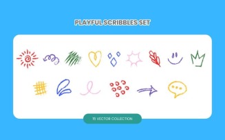 Playful Scribbles Set Vector Collection
