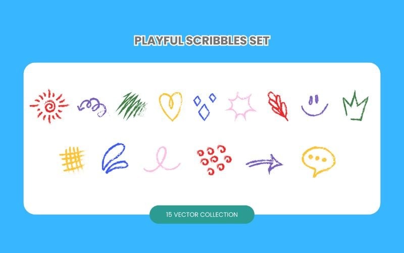 Playful Scribbles Set Vector Collection Vector Graphic