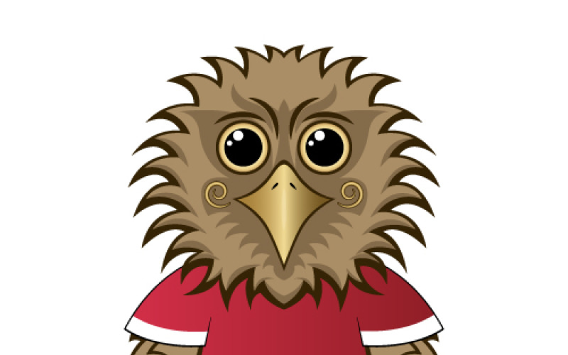 Baby eagle in the red-white t-shirt for the Independence day of Republic Indonesia 17th of August Vector Graphic